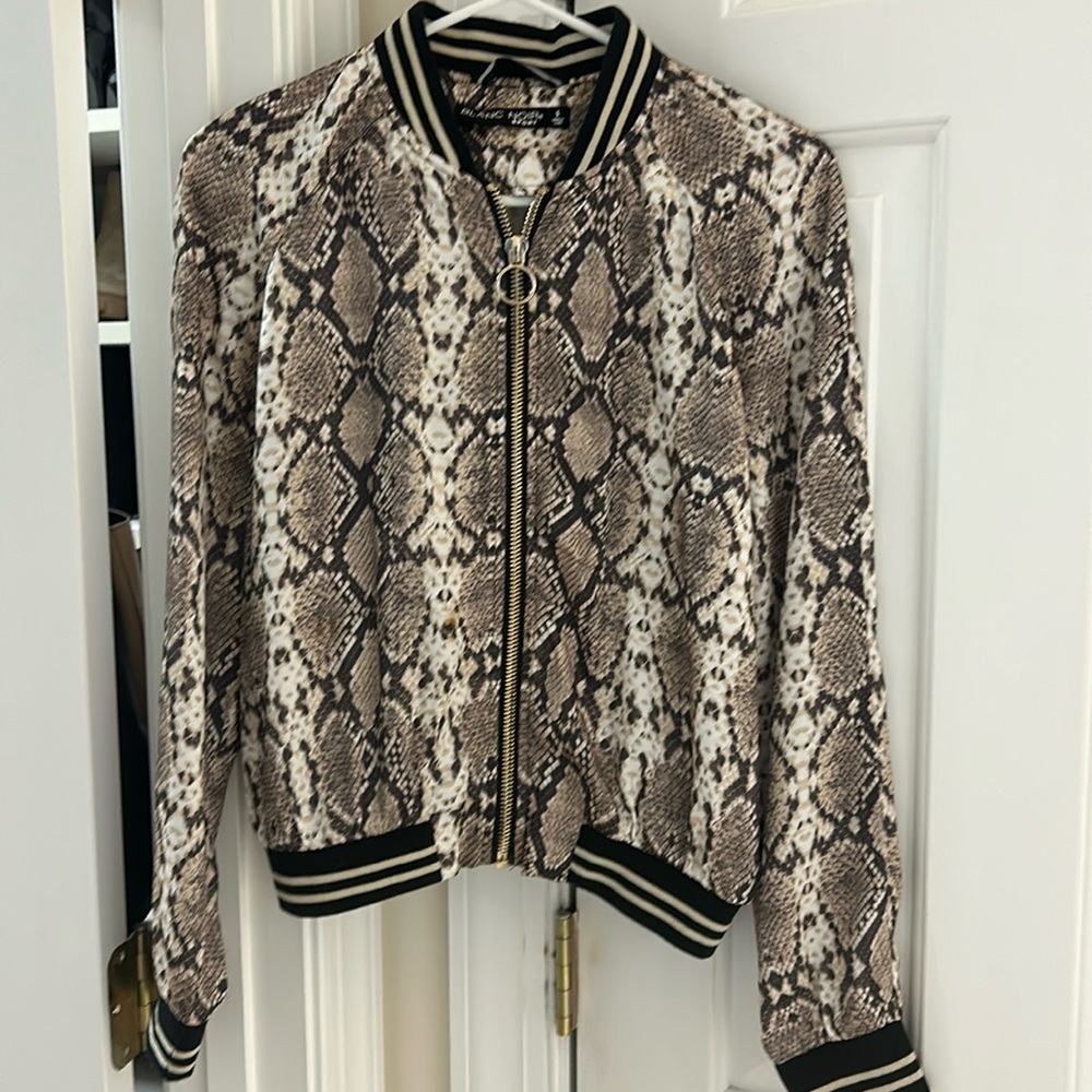 Blanc Noir snake print bomber jacket